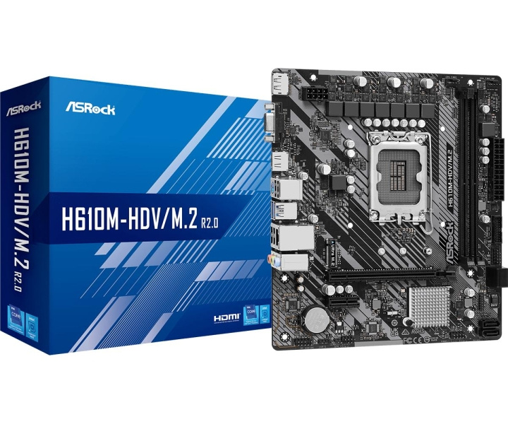 ASRock H610M-HDV/M.2 R2.0 Micro-ATX LGA1700 ryhmässä TIETOKOONET & TARVIKKEET / Tietokoneen komponentit / Emolevyt @ TP E-commerce Nordic AB (C62678)