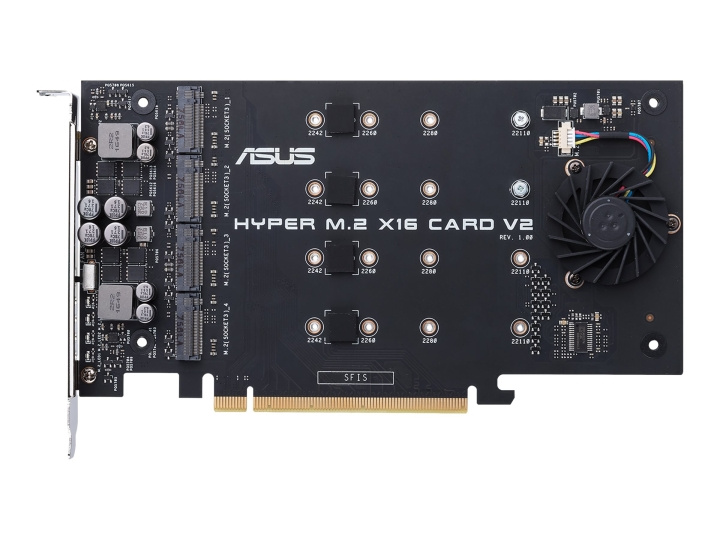 ASUS HYPER M.2 X16 CARD V2 Interfaceadapter ryhmässä TIETOKOONET & TARVIKKEET / Tietokoneen komponentit / Kovalevyt / Sovittimet & Tarvikkeet @ TP E-commerce Nordic AB (C62682)