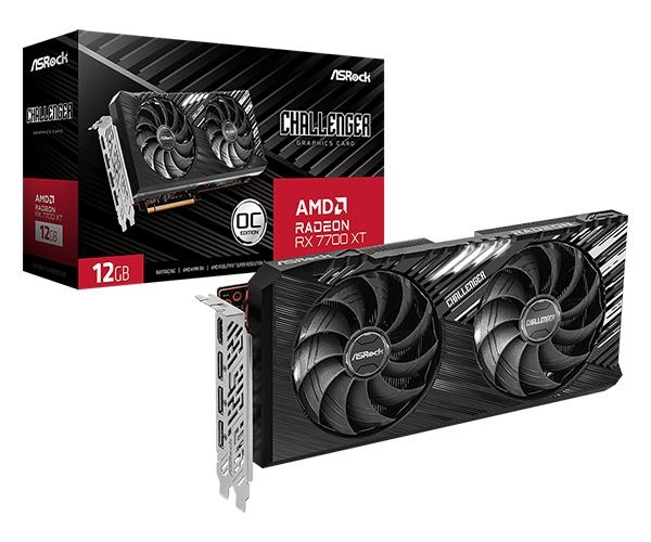 ASRock Challenger Radeon RX 7700 XT 12GB OC 12GB ryhmässä TIETOKOONET & TARVIKKEET / Tietokoneen komponentit / Näytönohjaimet @ TP E-commerce Nordic AB (C62707)