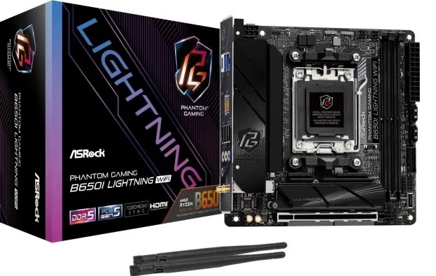 ASRock B650I LIGHTNING WIFI - Moderkort - Socket AM5 - USB 3.2 Gen 1 - inbyggd grafik (CPU krävs) ryhmässä TIETOKOONET & TARVIKKEET / Tietokoneen komponentit / Emolevyt @ TP E-commerce Nordic AB (C62708)