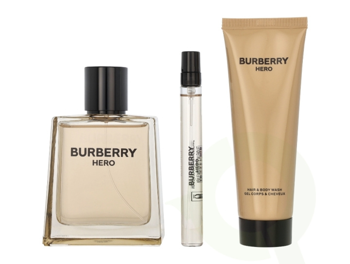 Burberry Hero Giftset 185 ml Edt Spray 100ml/Edt 10ml/Hair & Body Wash 75ml ryhmässä KAUNEUS JA TERVEYS / Lahjapakkaukset / Naisten lahjapakkaukset @ TP E-commerce Nordic AB (C62957)