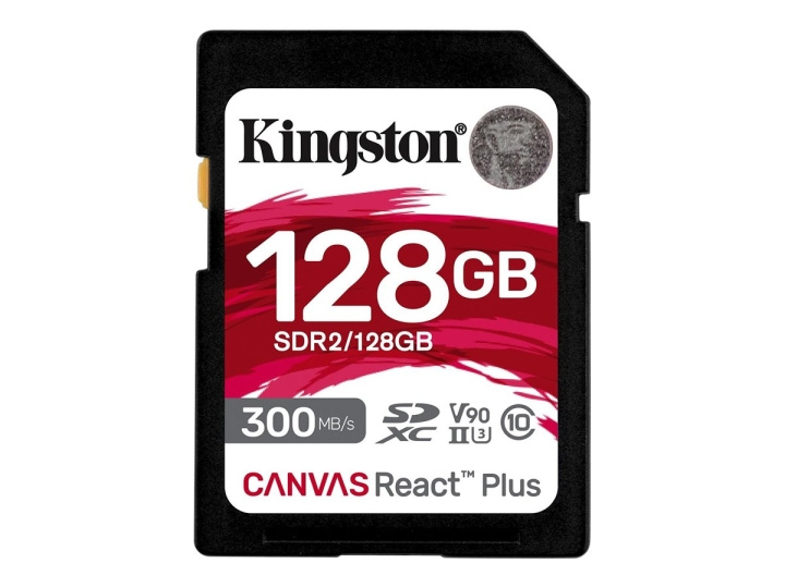 Kingston Canvas React Plus SDXC UHS-II Memory Card 128GB 300MB/s ryhmässä KODINELEKTRONIIKKA / Tallennusvälineet / Muistikortit / MicroSD/HC/XC @ TP E-commerce Nordic AB (C63030)