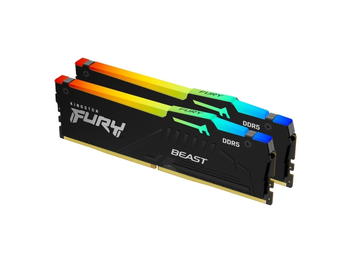 Kingston Fury Beast RGB KF556C36BBEAK2-32 32GB (16GB x2) DDR5 5600MT/s Non ECC DIMM ryhmässä TIETOKOONET & TARVIKKEET / Tietokoneen komponentit / RAM-muistit / DDR5 @ TP E-commerce Nordic AB (C63048)