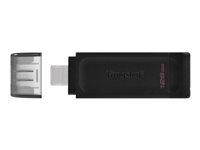 Kingston DataTraveler 70 128GB USB-C 3.2 Gen 1 Svart ryhmässä KODINELEKTRONIIKKA / Tallennusvälineet / USB-muistitikku / USB 3.2 @ TP E-commerce Nordic AB (C63144)