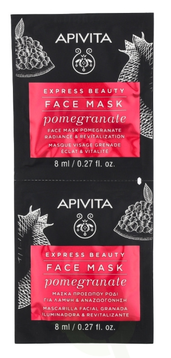 Apivita Express Beauty Face Mask Set 16 ml 2x8ml - Pomegrante ryhmässä KAUNEUS JA TERVEYS / Ihonhoito / Kasvot / Naamiot @ TP E-commerce Nordic AB (C63428)