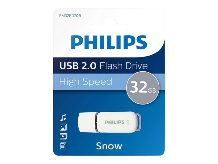 Philips FM32FD70B Snow Edition 2.0 32GB USB 2.0 White ryhmässä KODINELEKTRONIIKKA / Tallennusvälineet / USB-muistitikku / USB 2.0 @ TP E-commerce Nordic AB (C63657)