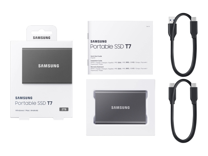 Samsung Portable SSD T7 SSD MU-PC2T0T 2TB USB 3.2 Gen 2 ryhmässä TIETOKOONET & TARVIKKEET / Tietokoneen komponentit / Kovalevyt / SSD @ TP E-commerce Nordic AB (C63756)