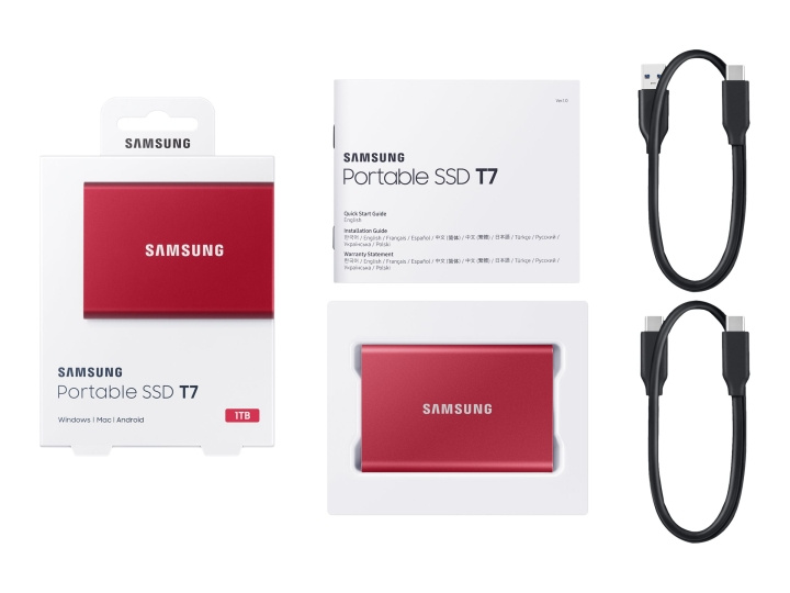 Samsung Portable SSD T7 SSD MU-PC1T0R 1TB USB 3.2 Gen 2 ryhmässä TIETOKOONET & TARVIKKEET / Tietokoneen komponentit / Kovalevyt / SSD @ TP E-commerce Nordic AB (C63865)