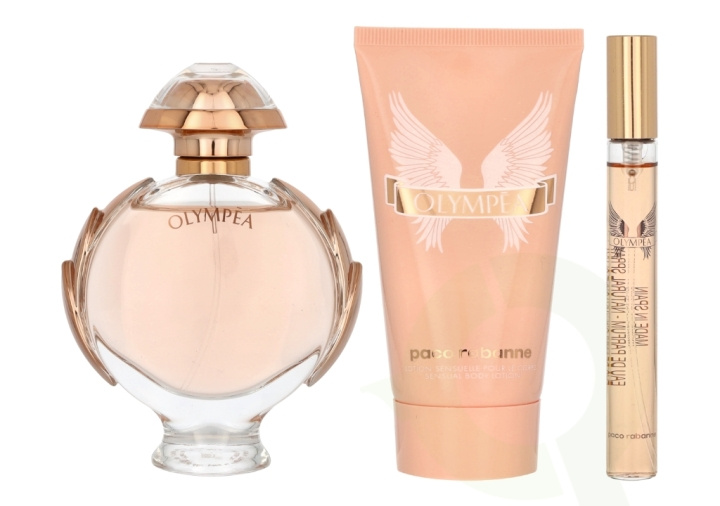 Paco Rabanne Olympea Giftset 135 ml Edp Spray 50ml/Travel Spray 10ml/Body Lotion 75ml ryhmässä KAUNEUS JA TERVEYS / Lahjapakkaukset / Naisten lahjapakkaukset @ TP E-commerce Nordic AB (C64046)