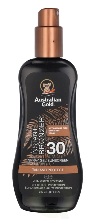 Australian Gold Spray Gel Instant Bronzer SPF30 237 ml ryhmässä KAUNEUS JA TERVEYS / Ihonhoito / Rusketus / Aurinkosuoja @ TP E-commerce Nordic AB (C64351)
