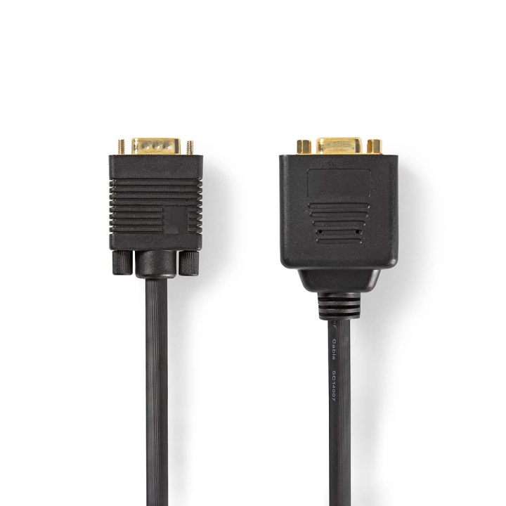 Nedis VGA-johto | VGA Uros | 2x VGA Naaras | Kullattu | Maksimi kuvantarkkuus: 1280x768 | 0.20 m | Pyöreä | ABS | Musta | Kirjekuori ryhmässä TIETOKOONET & TARVIKKEET / Kaapelit & Sovittimet / VGA / Kaapelit @ TP E-commerce Nordic AB (C64416)