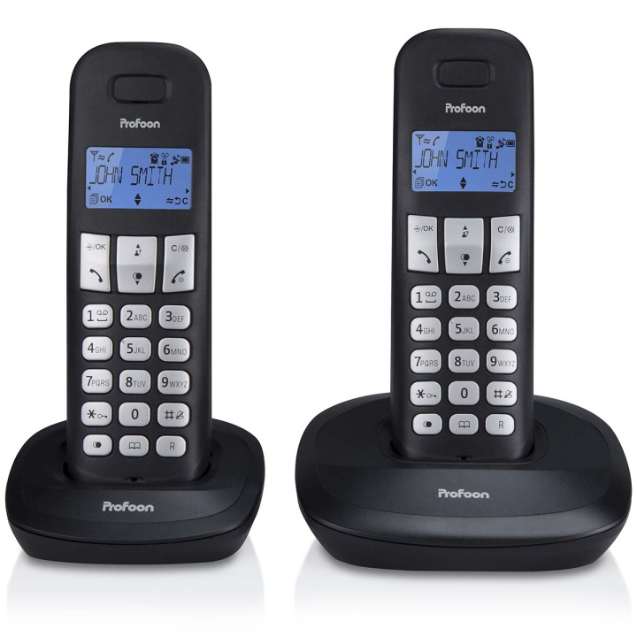 Profoon PDX-1120 DECT puhelin 2 luuri musta ryhmässä KODINELEKTRONIIKKA / Ääni & Kuva / Kiinteät puhelimet / Langattomat puhelimet @ TP E-commerce Nordic AB (C64486)