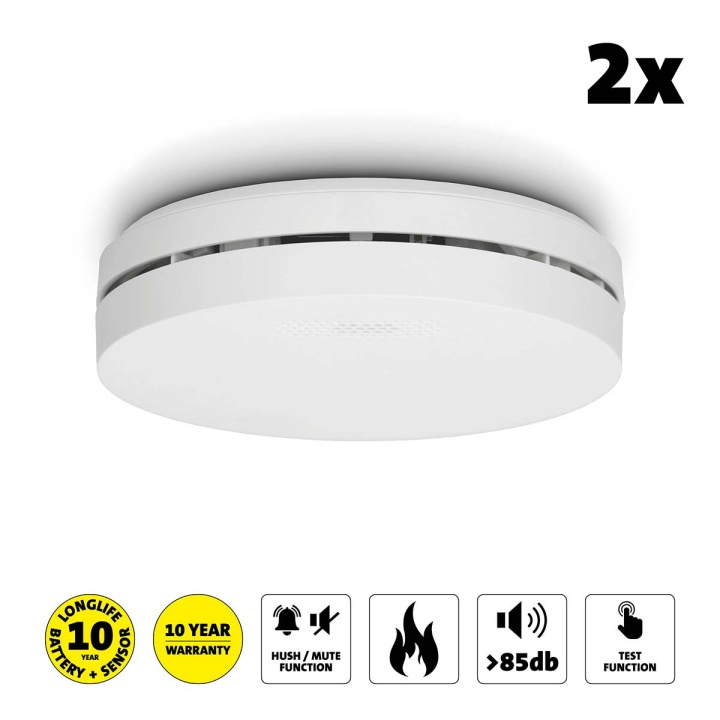 Alecto SA300 DUO Design -palovaroitin 10 vuoden akulla - 2 kpl ryhmässä KOTI, TALOUS JA PUUTARHA / Hälytys ja turvallisuus / Palo, savu, kaasu / Palovaroittimet @ TP E-commerce Nordic AB (C64488)
