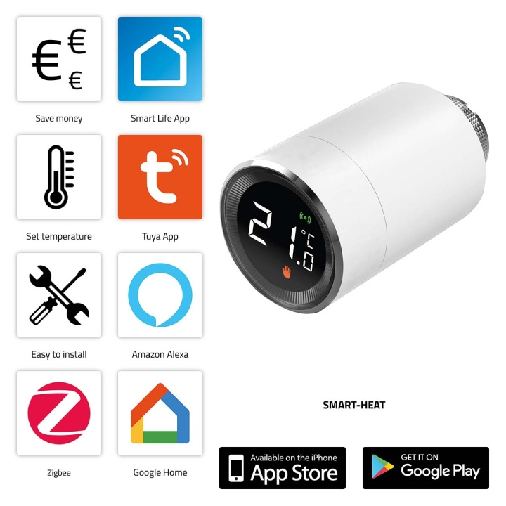 Alecto SMART-HEAT10 Smart Zigbee termostaattinen patteriventtiili ryhmässä KOTI, TALOUS JA PUUTARHA / Älykodit / Älykodin järjestelmät @ TP E-commerce Nordic AB (C64500)