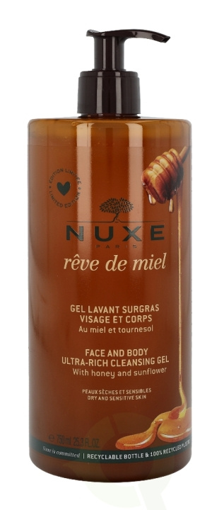 Nuxe Reve De Miel Face And Body Ultra-Rich Cleansing Gel 750 ml ryhmässä KAUNEUS JA TERVEYS / Ihonhoito / Kehon hoito / Kylpy- ja suihkugeelit @ TP E-commerce Nordic AB (C64708)