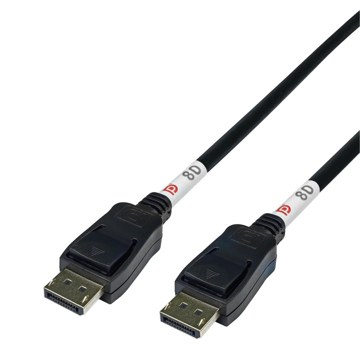 DELTACO DisplayPort cable, DP 2.1, DP80, 0,5m ryhmässä TIETOKOONET & TARVIKKEET / Kaapelit & Sovittimet / DisplayPort / Kaapelit @ TP E-commerce Nordic AB (C64739)
