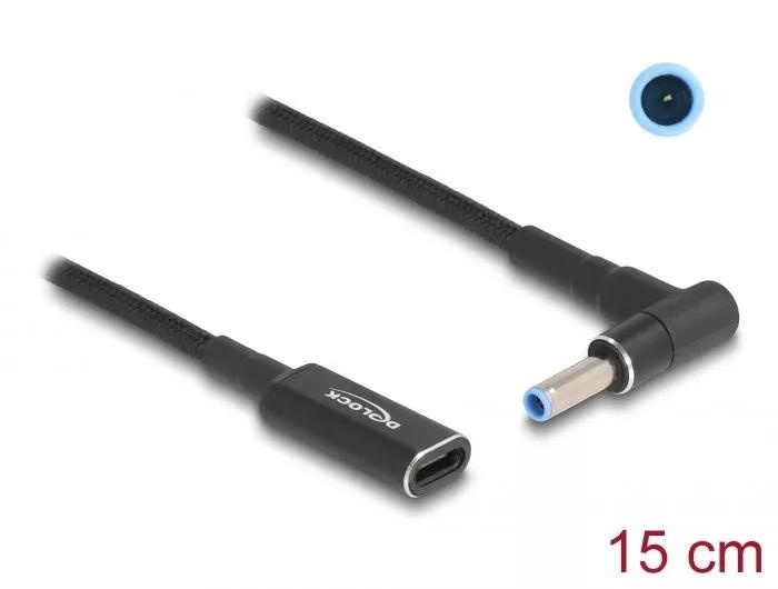 DeLOCK Laptop Charging Cable USB Type-C to HP 4.5 x 3.0mm 15 cm ryhmässä TIETOKOONET & TARVIKKEET / Kannettavat tietokoneet & tarvikkeet / Laturi / Seinälaturi / Universal @ TP E-commerce Nordic AB (C64742)