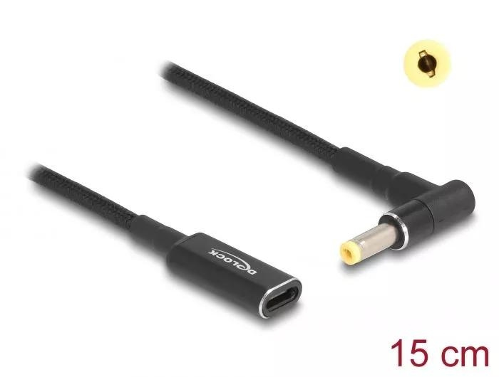 DeLOCK Laptop Charging Cable USB Type-C to HP 4.8 x 1.7 mm 15cm ryhmässä TIETOKOONET & TARVIKKEET / Kannettavat tietokoneet & tarvikkeet / Laturi / Seinälaturi / Universal @ TP E-commerce Nordic AB (C64744)