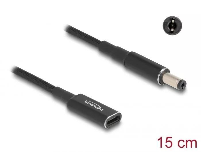 DeLOCK Laptop Charging Cable USB Type-C to 5.5 x 2.1 mm 15 cm ryhmässä TIETOKOONET & TARVIKKEET / Kannettavat tietokoneet & tarvikkeet / Laturi / Seinälaturi / Universal @ TP E-commerce Nordic AB (C64747)