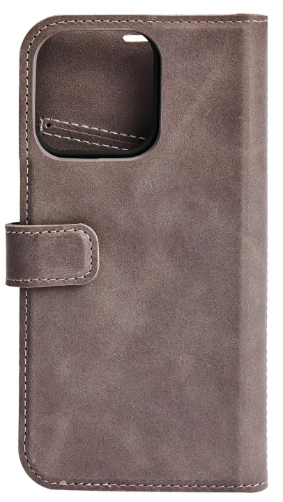 Essentials iPhone 13 Mini leather wallet, detachable, Grey ryhmässä ÄLYPUHELIMET JA TABLETIT / Puhelimen suojakotelo / Apple / iPhone 13 Mini @ TP E-commerce Nordic AB (C65008)