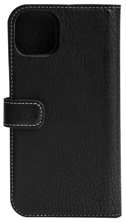 Essentials iPhone 13 leather wallet, detachable, Black ryhmässä ÄLYPUHELIMET JA TABLETIT / Puhelimen suojakotelo / Apple / iPhone 13 @ TP E-commerce Nordic AB (C65009)