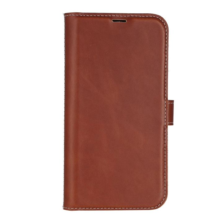 Essentials iPhone 13/14 Leather wallet, detachable,Brown ryhmässä ÄLYPUHELIMET JA TABLETIT / Puhelimen suojakotelo / Apple / iPhone 13 @ TP E-commerce Nordic AB (C65038)