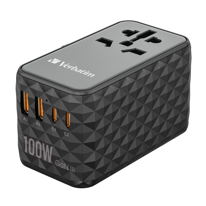 Verbatim UTA-06 GaN III Universal Travel Adapter with 2 x USB-C PD ryhmässä KOTI, TALOUS JA PUUTARHA / Sähkö & Valaistus / Matkasovittimet @ TP E-commerce Nordic AB (C65086)