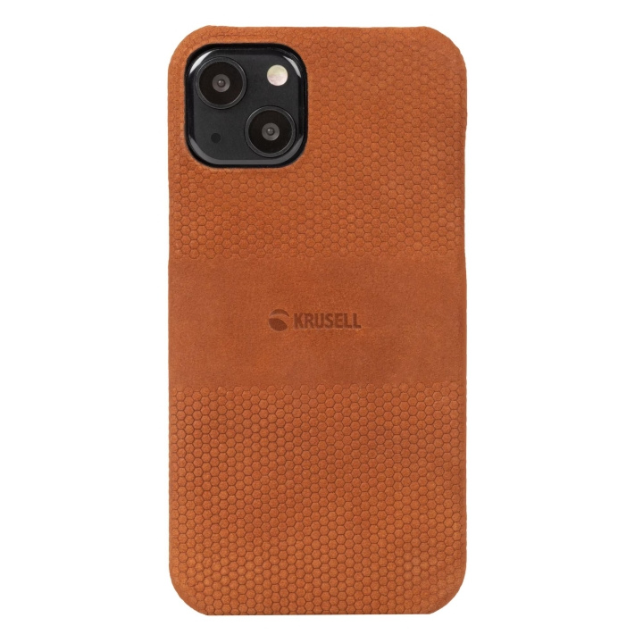 Krusell iPhone 13 Mini Leather Cover, Cognac ryhmässä ÄLYPUHELIMET JA TABLETIT / Puhelimen suojakotelo / Apple / iPhone 13 Mini @ TP E-commerce Nordic AB (C65097)