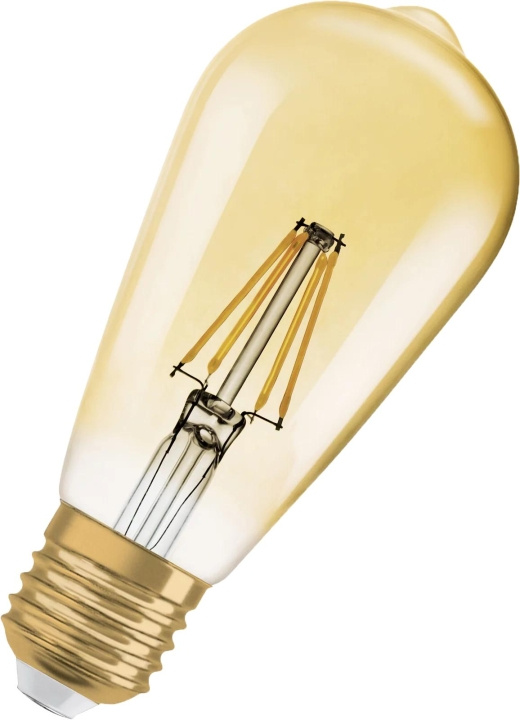 Osram 1906 LED edison fil gold 6,5W/824 (55W) E27 dim 2-pack ryhmässä KODINELEKTRONIIKKA / Valaistus / LED-lamput @ TP E-commerce Nordic AB (C65099)