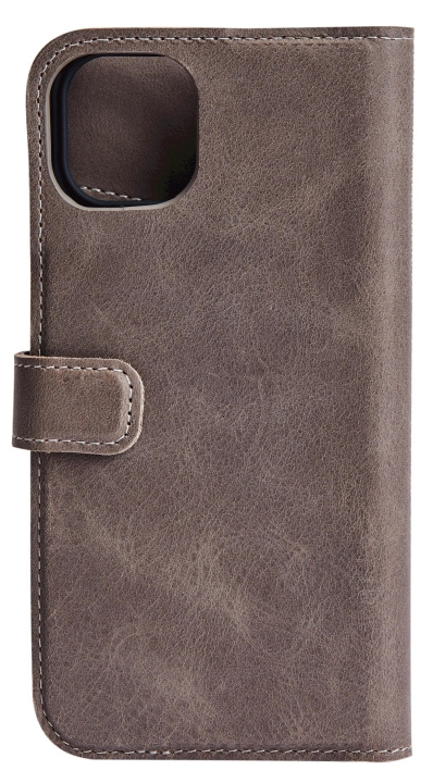 Essentials iPhone 13 leather wallet, detachable, Grey ryhmässä ÄLYPUHELIMET JA TABLETIT / Puhelimen suojakotelo / Apple / iPhone 13 @ TP E-commerce Nordic AB (C65135)