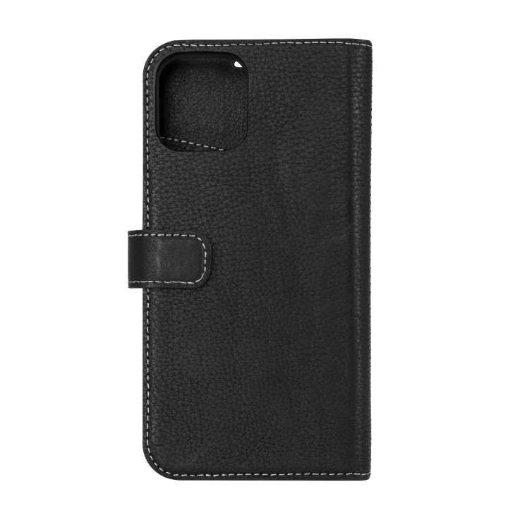 Essentials iPhone 12/12 Pro, Leather wallet,detachable, black ryhmässä ÄLYPUHELIMET JA TABLETIT / Puhelimen suojakotelo / Apple / iPhone 12 @ TP E-commerce Nordic AB (C65185)