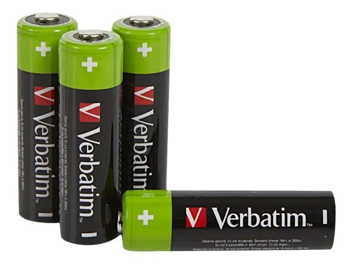 Verbatim Rechargable battery AA 4 PACK / HR6 ryhmässä KODINELEKTRONIIKKA / Paristot & Laturit / Ladattavat paristot / AA @ TP E-commerce Nordic AB (C65252)
