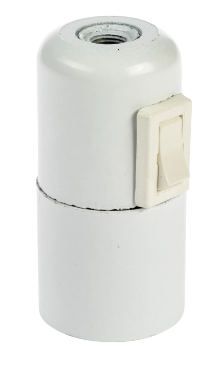 Nordic Quality Lampsockel E27 med brytare, Vit ryhmässä KODINELEKTRONIIKKA / Valaistus / LED-lamput @ TP E-commerce Nordic AB (C65827)