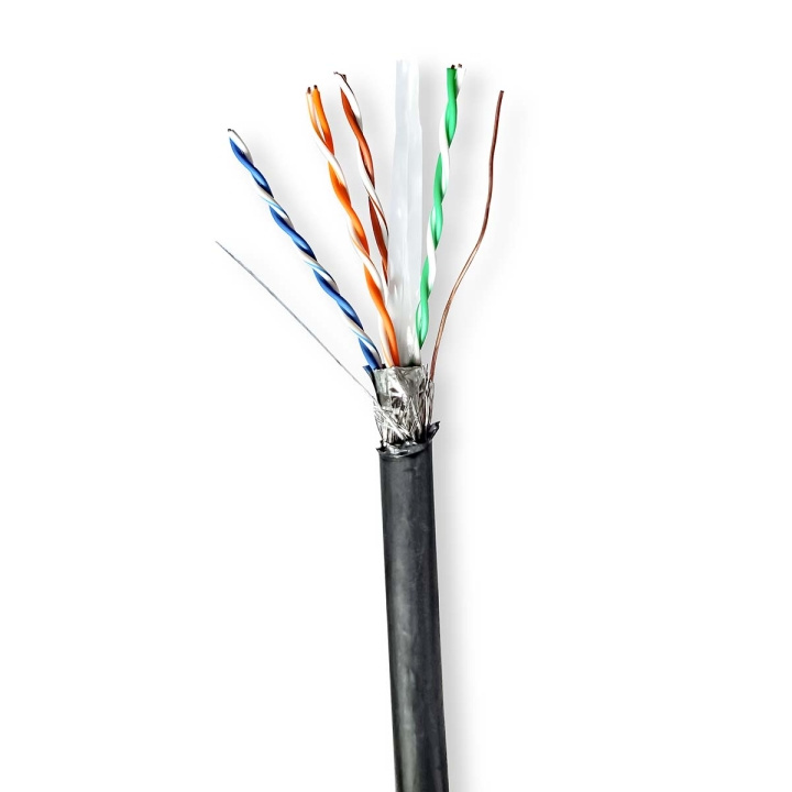 Nedis Verkkokaapeli | CAT6 | Kiinteä | S/FTP | Kupari | 100.0 m | Ulkokäyttöön | Pyöreä | PE | Musta | Vetolaatikko ryhmässä TIETOKOONET & TARVIKKEET / Kaapelit & Sovittimet / Verkko / Cat6 @ TP E-commerce Nordic AB (C66053)