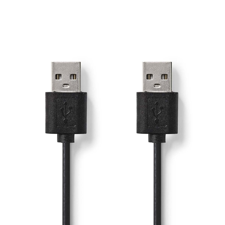 Nedis USB kaapeli | USB 2.0 | USB-A Uros | USB-A Uros | 480 Mbps | Niklattu | 2.00 m | Pyöreä | PVC | Musta | Label ryhmässä TIETOKOONET & TARVIKKEET / Kaapelit & Sovittimet / USB / USB-A / Kaapelit @ TP E-commerce Nordic AB (C66115)