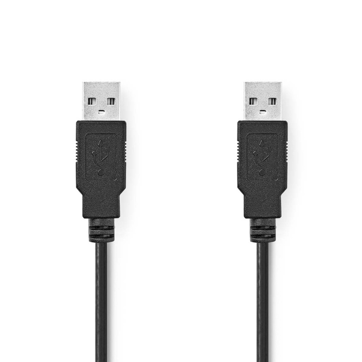 Nedis USB kaapeli | USB 2.0 | USB-A Uros | USB-A Uros | 480 Mbps | Niklattu | 2.00 m | Pyöreä | PVC | Musta | Label ryhmässä TIETOKOONET & TARVIKKEET / Kaapelit & Sovittimet / USB / USB-A / Kaapelit @ TP E-commerce Nordic AB (C66186)