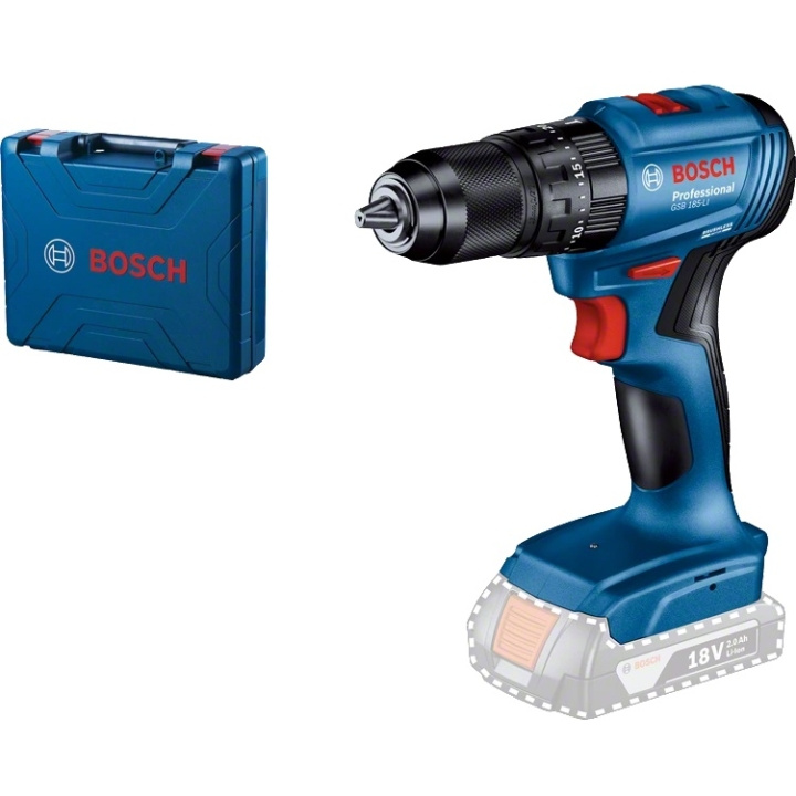 Bosch GSB 185-LI Slagborrmaskin + transportväska - 06019K3103 ryhmässä KOTI, TALOUS JA PUUTARHA / Työkalut & Tee itse / Porakoneet @ TP E-commerce Nordic AB (C66423)