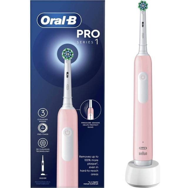Oral B Pro Series 1 Pink Cross Action ryhmässä KAUNEUS JA TERVEYS / Suunhoito / Sähköhammasharjat @ TP E-commerce Nordic AB (C67021)