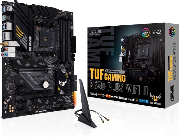ASUS TUF GAMING B550-PLUS WIFI II AM4 ATX-emolevy ryhmässä TIETOKOONET & TARVIKKEET / Tietokoneen komponentit / Emolevyt @ TP E-commerce Nordic AB (C68322)