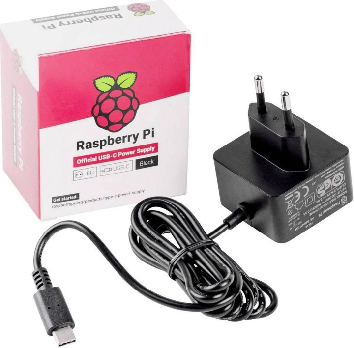 Raspberry Pi 5 B virallinen verkkovirtasovitin, 27 W ryhmässä TIETOKOONET & TARVIKKEET / Tietokoneen komponentit / Raspberry Pi @ TP E-commerce Nordic AB (C69137)