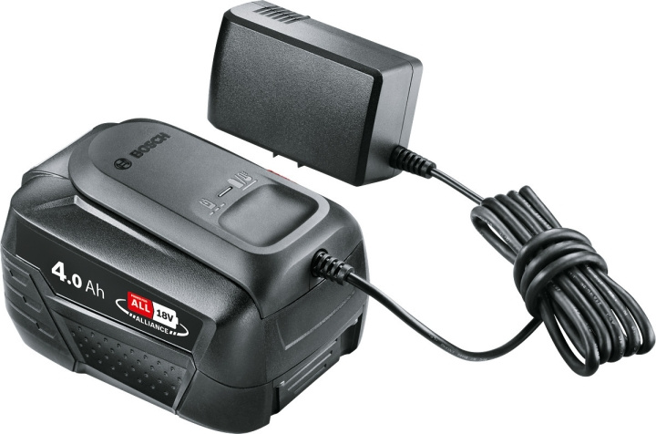 Bosch 18V Li-ion -akkulaturipaketti, 4,0 Ah akku ja AL18V-20 -laturi ryhmässä KOTI, TALOUS JA PUUTARHA / Työkalut & Tee itse / Paristot ja akut sähkötyökaluihin @ TP E-commerce Nordic AB (C69513)