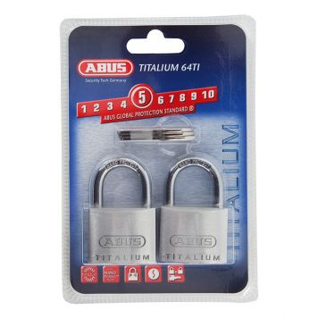 ABUS riippulukko 64TI/40, Titalium, 23 mm, tuplapakkaus ryhmässä URHEILU, VAPAA-AIKA JA HARRASTUS / Matkailutarvikkeet / Muut @ TP E-commerce Nordic AB (C69821)