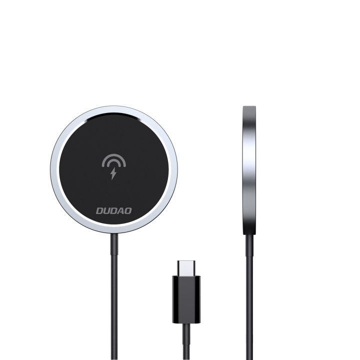 Dudao A12XS MagSafe-laturi 15W Musta ryhmässä ÄLYPUHELIMET JA TABLETIT / Laturit & Kaapelit / Qi Langaton laturi @ TP E-commerce Nordic AB (C70301)