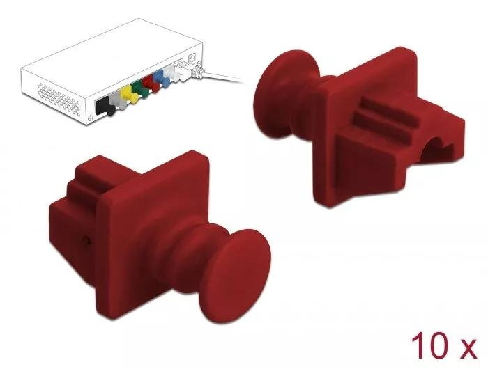 DeLOCK Dust Cover for RJ45 jack 10 pieces red ryhmässä TIETOKOONET & TARVIKKEET / Kaapelit & Sovittimet / Verkko / Sovittimet & Liittimet @ TP E-commerce Nordic AB (C70525)