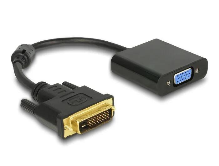 DeLOCK Adapter DVI-D 24+1 male > VGA female black ryhmässä TIETOKOONET & TARVIKKEET / Kaapelit & Sovittimet / DVI / Sovittimet @ TP E-commerce Nordic AB (C70633)