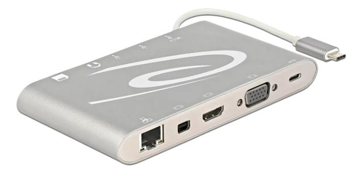 DeLOCK 87298 USB Type-C 3.1 Docking Station 4K, silver-grey ryhmässä TIETOKOONET & TARVIKKEET / Kannettavat tietokoneet & tarvikkeet / Telakka @ TP E-commerce Nordic AB (C70777)