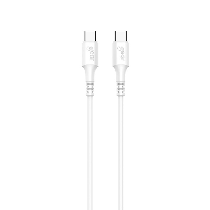 Gear Latauskaapeli USB-C-USB-C 2.0 0.5m Kaapeli Valkoinen ryhmässä ÄLYPUHELIMET JA TABLETIT / Laturit & Kaapelit / Kaapelit / Tyyppi C -kaapelit @ TP E-commerce Nordic AB (C71400)