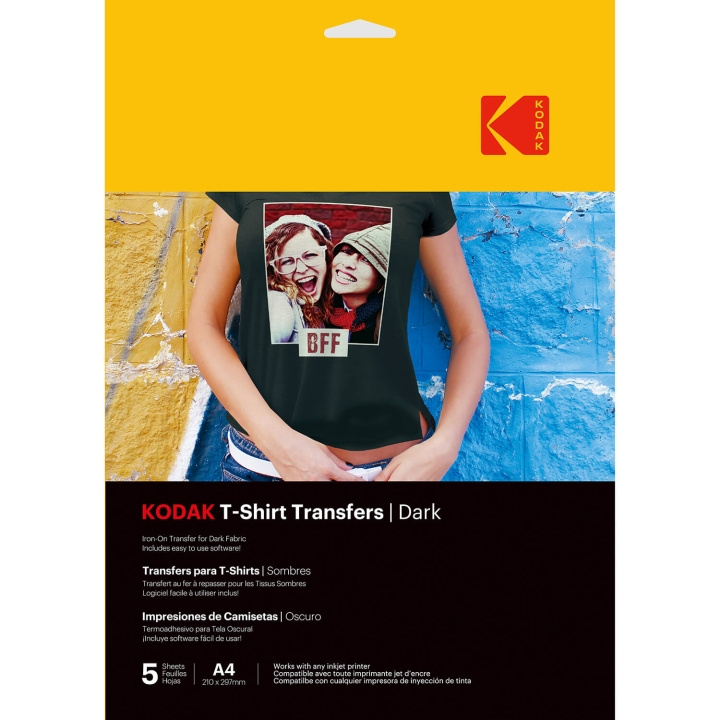 Kodak T-Shirt Transfers Dark A4 x5pcs ryhmässä KODINELEKTRONIIKKA / Valokuvat & Videot / Valokuvauslaitteet / Muut @ TP E-commerce Nordic AB (C71674)
