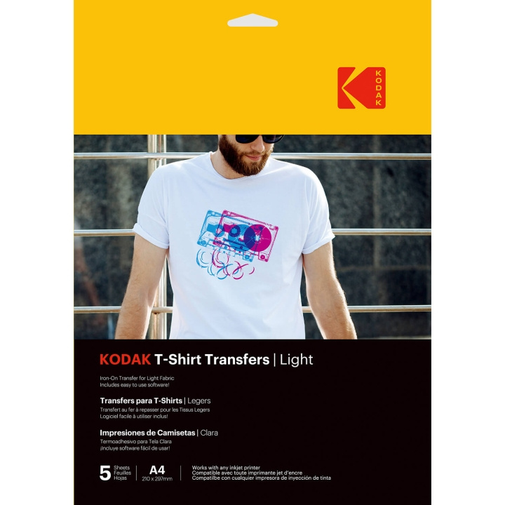 Kodak T-Shirt Transfers Light A4 x5pcs ryhmässä KODINELEKTRONIIKKA / Valokuvat & Videot / Valokuvauslaitteet / Muut @ TP E-commerce Nordic AB (C71675)