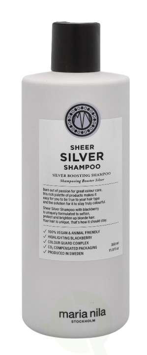 Maria Nila Sheer Silver Shampoo 350 ml ryhmässä KAUNEUS JA TERVEYS / Hiukset &Stailaus / Hiustenhoito / Shampoo @ TP E-commerce Nordic AB (C73634)